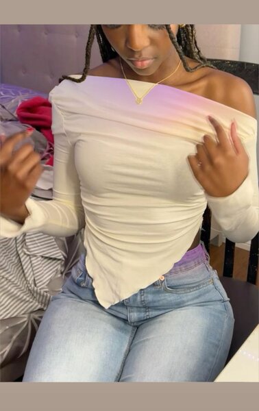 Haut asymétrique blanc