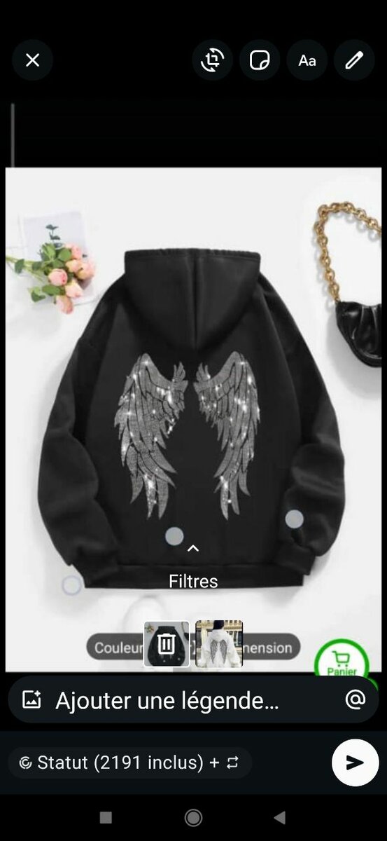 Sweat à capuche ailes d'ange