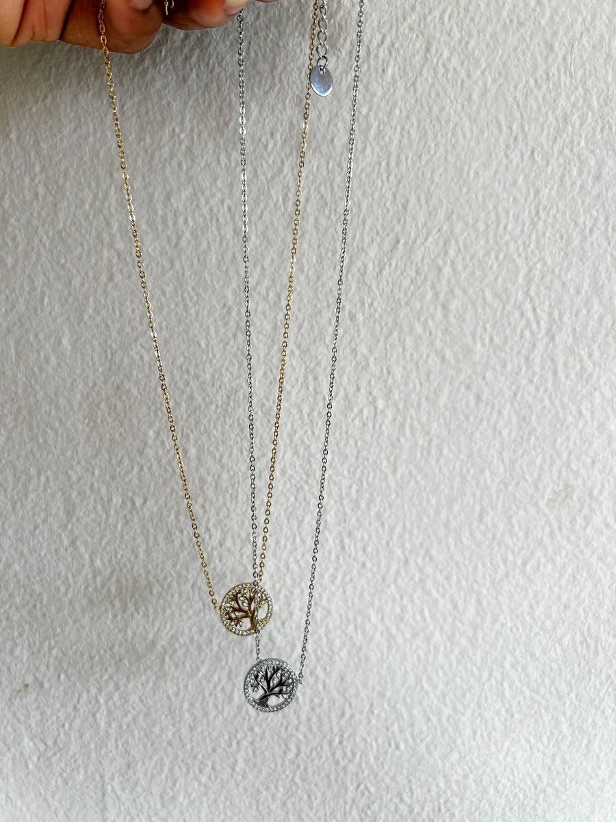 Collier Arbre de Vie Doré et Argenté
