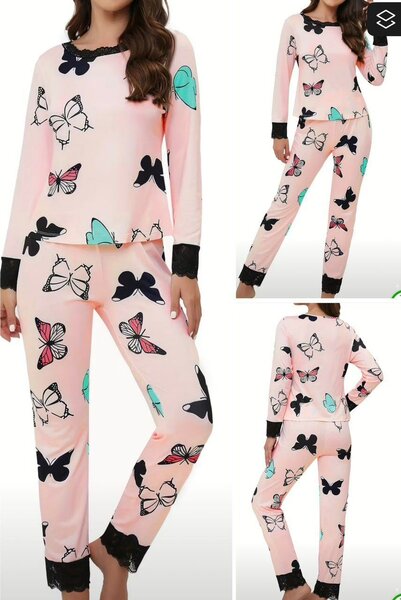 Combinaison pyjama femme papillon