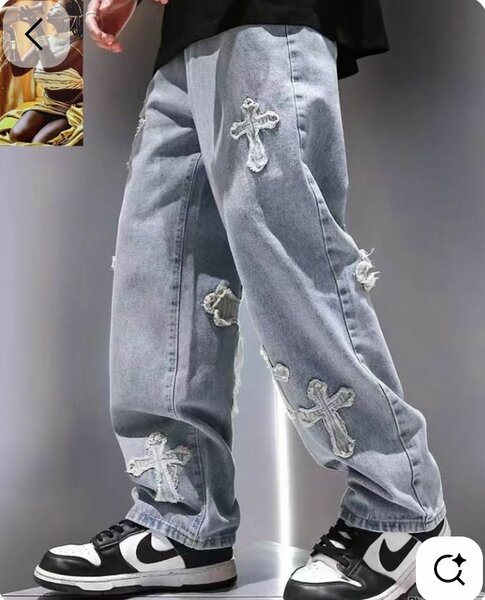 Jeans déchirés homme, bleu clair