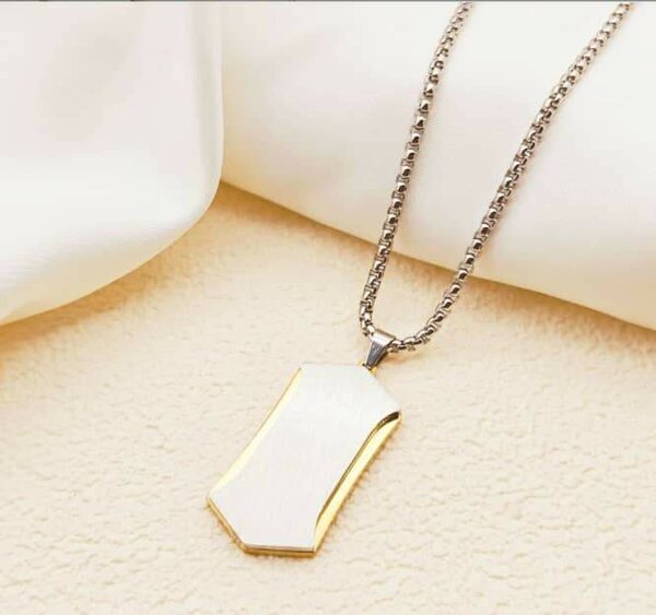 Elegant Silver-Gold Pendant Necklace