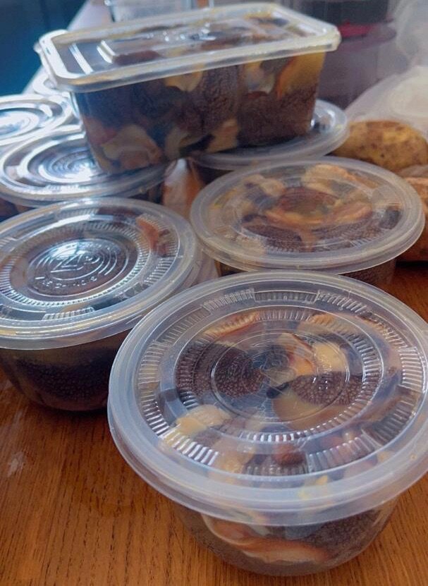 Escargots nettoyés congelés