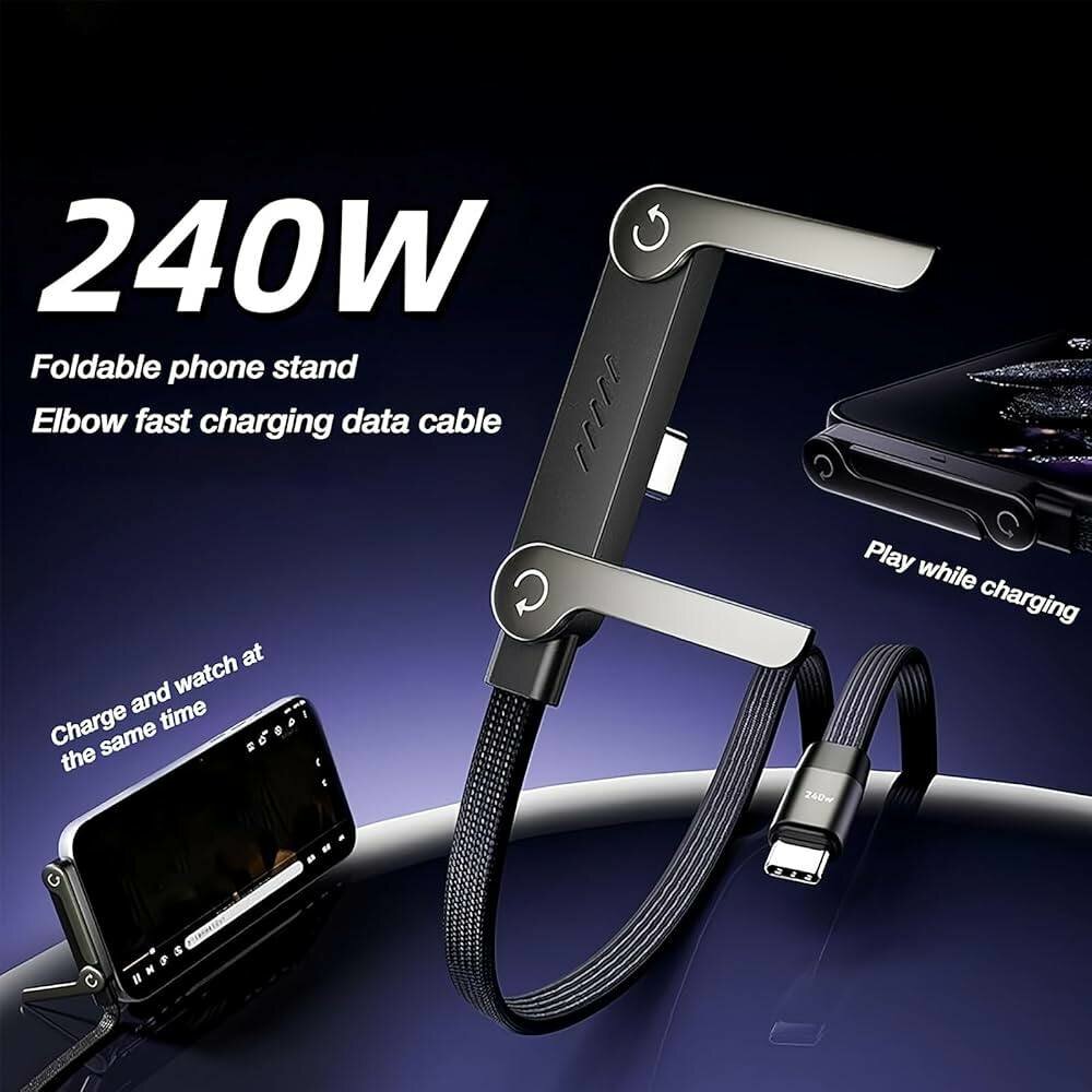 Câble de Charge Rapide 240W avec Support Téléphone