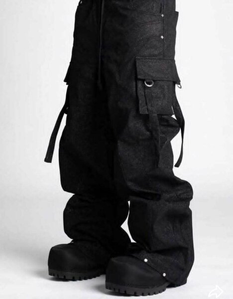 Pantalon cargo noir unisexe