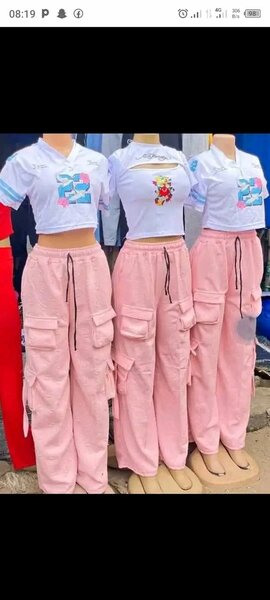 Pantalon cargo rose chic