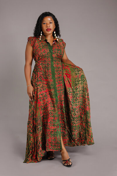 Robe Longue Adire Élégante