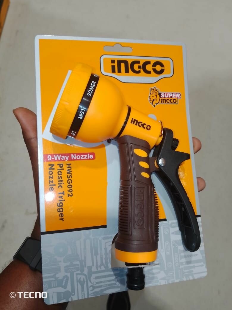 Pistolet d'arrosage 9 jets Ingco