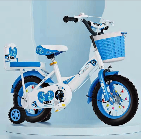 Vélo Enfant avec Panier Bleu