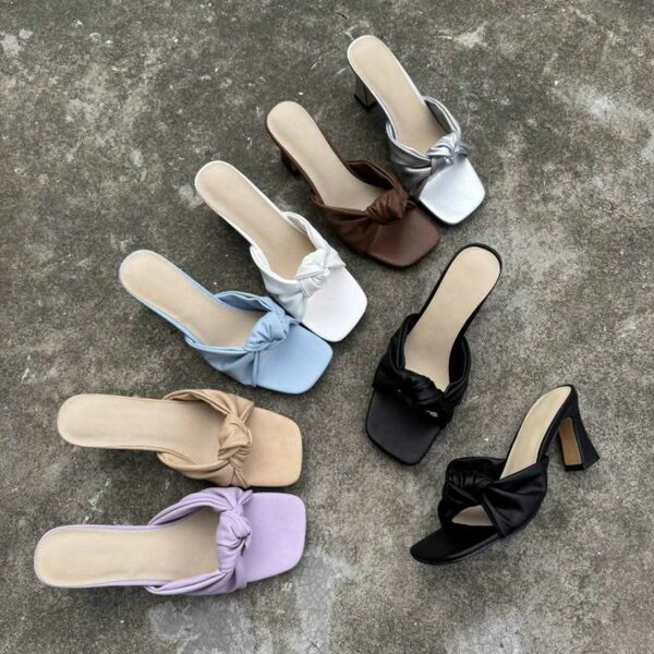 Mules à talons colorée