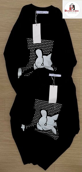 T-shirt noir imprimé géométrique