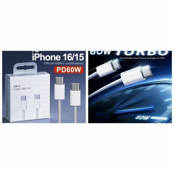 Câble USB-C 60W pour iPhone