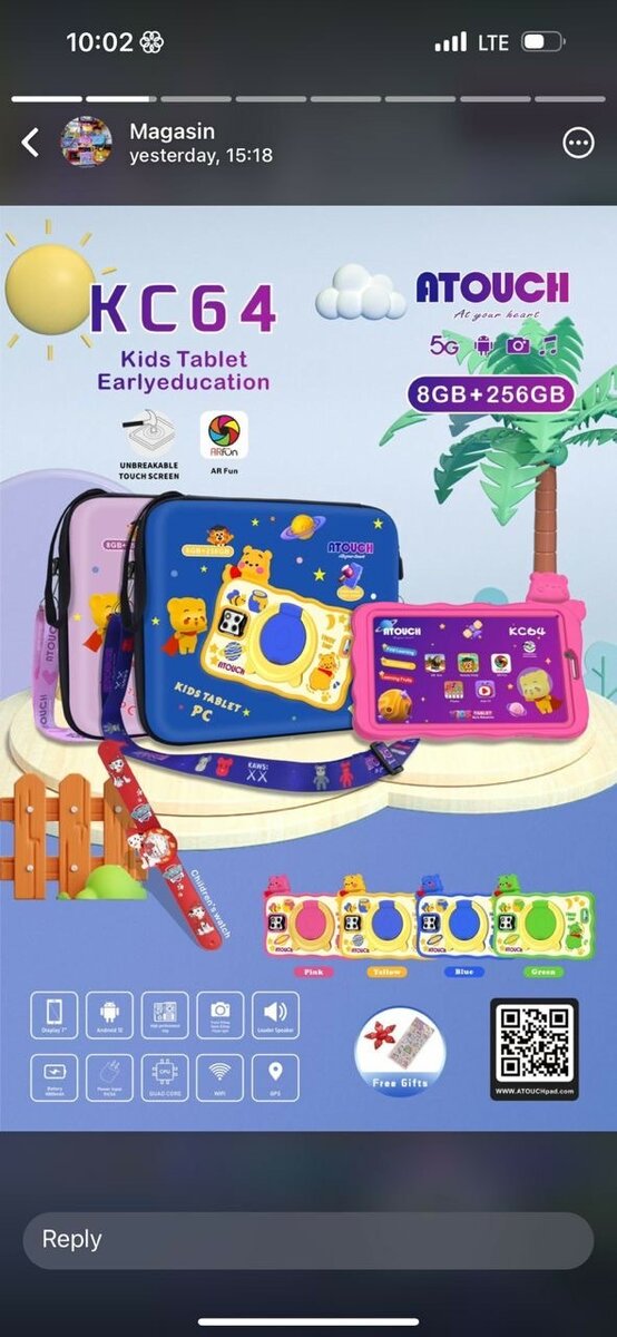 Tablette pour enfants qui prend puce