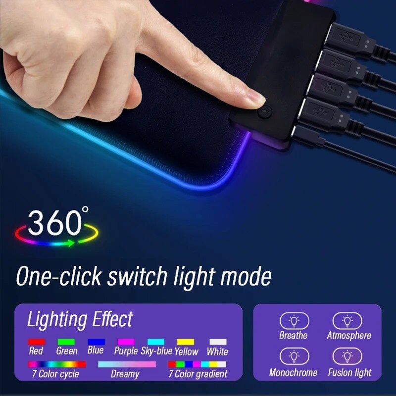 RGB Game Lighting Extra Large Mouse Pad