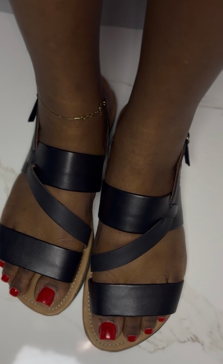 Sandales élégantes en cuir noir