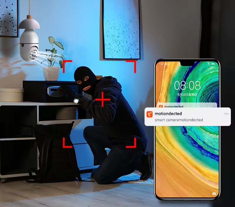 Lampe caméra de sécurité intelligente WiFi