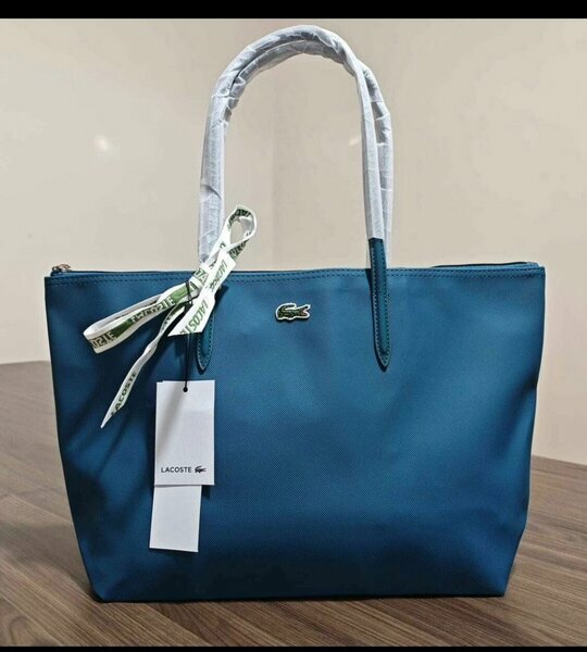 Sac à main Lacoste bleu uni