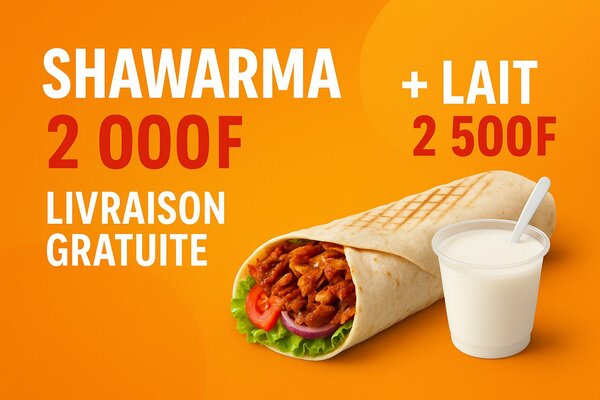 Shawarma délicieux avec lait