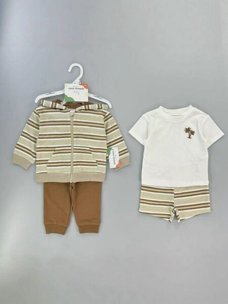 Ensemble bébé 4 pièces rayé