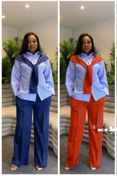 Ensemble blouse et pantalon élégant