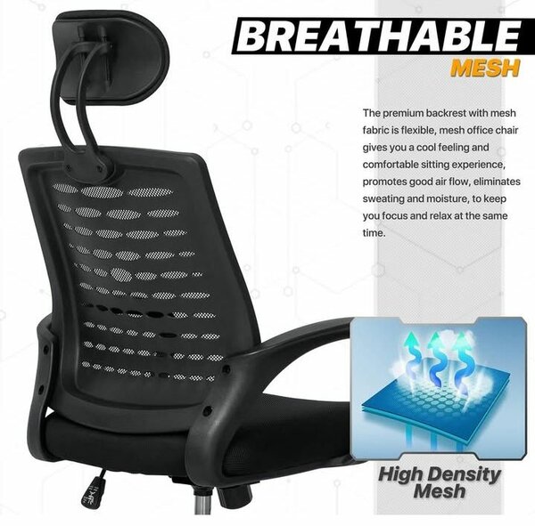 Swivel chair with headrest