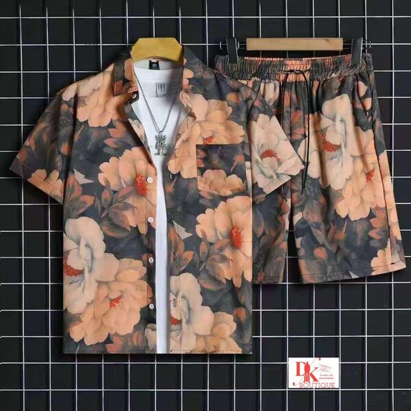 Ensemble chemise short floral été