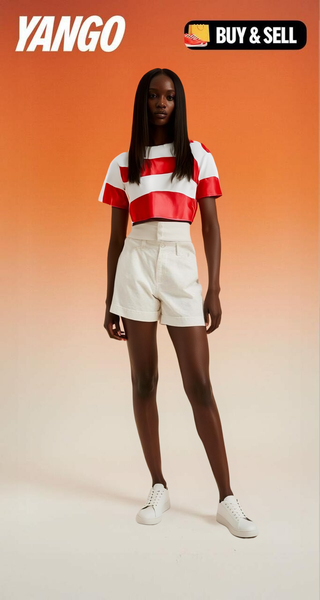 Chemise rayée rouge et blanche