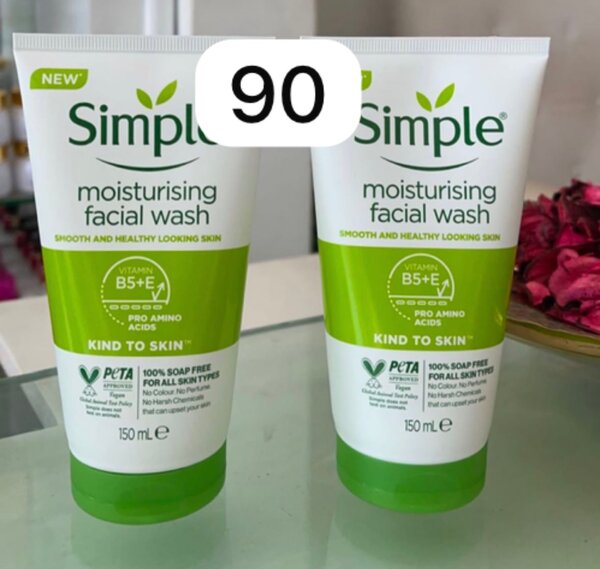 Simple moisturizing facial wash