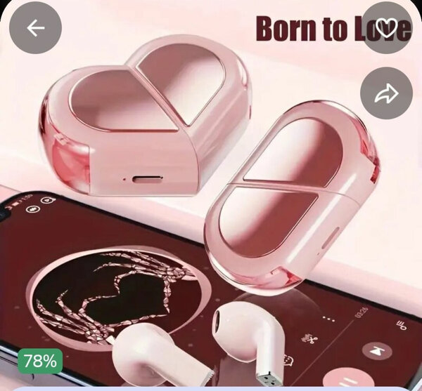 Rose Heart Wireless Earbuds
