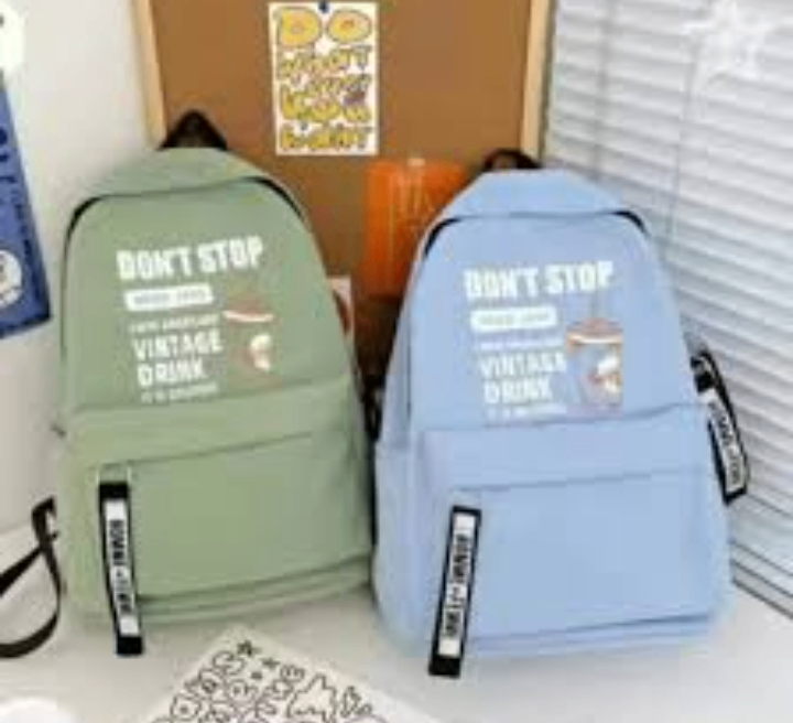 Fashion Letter Print Solid Color Canvas Backpack