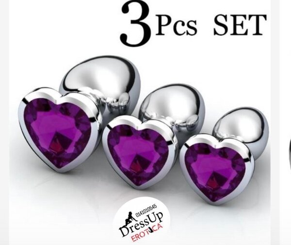 Plug anal 3 pcs avec cristaux