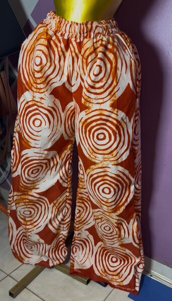 Pantalon ample imprimé ethnique