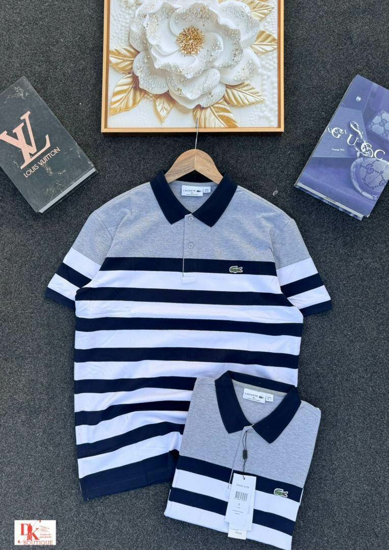 Polo rayé élégant homme