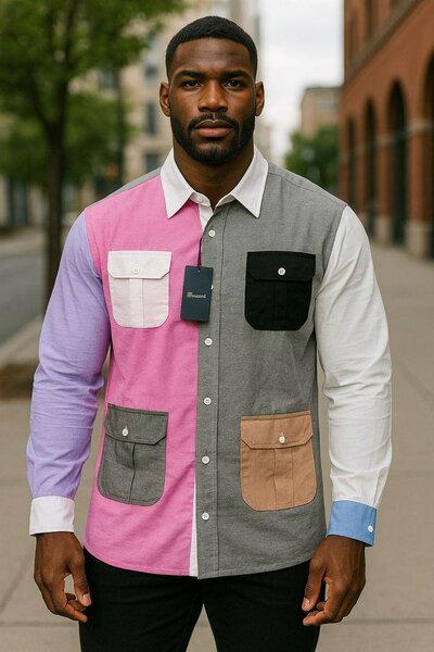 Chemise à poches multicolores