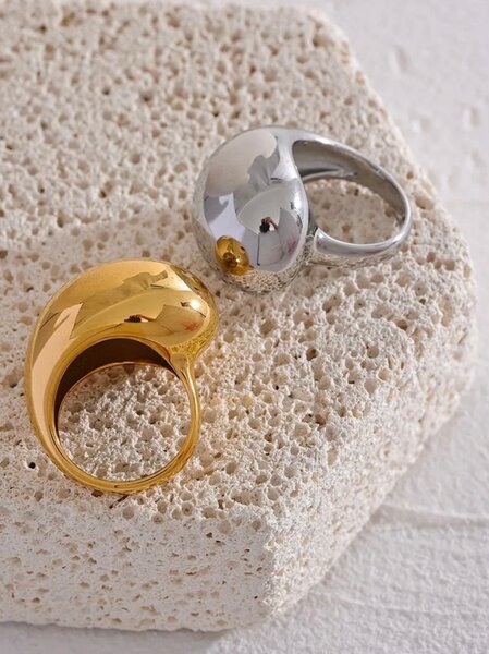 Anneaux élégants doré et argenté