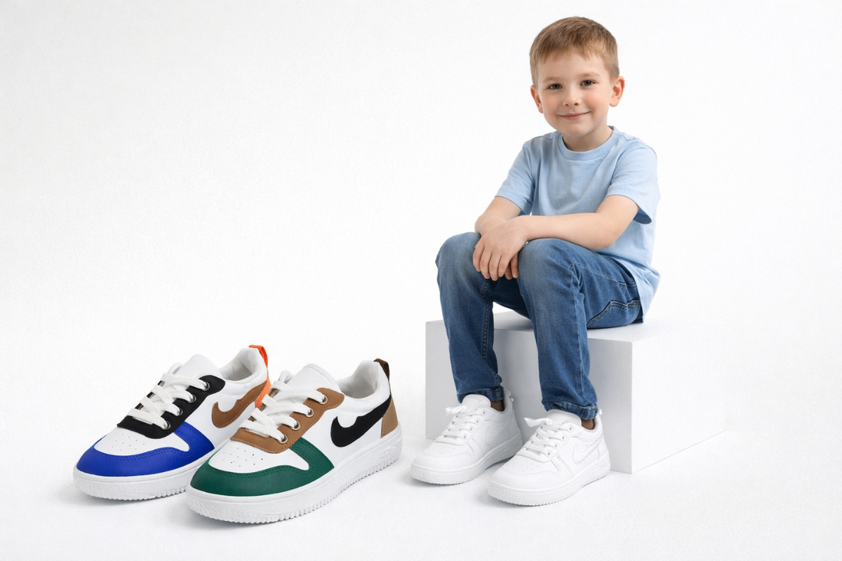 Baskets enfants blanches stylées