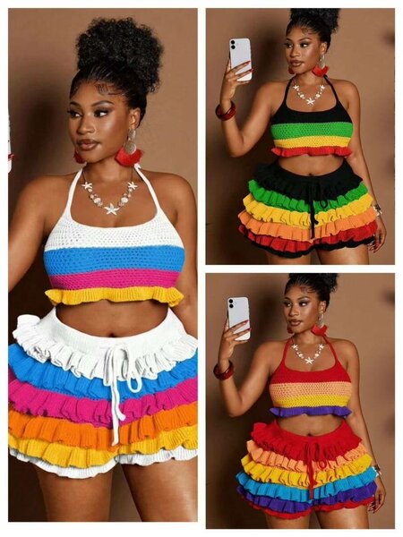 Ensemble Crochet Arc-en-Ciel