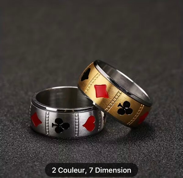 Bagues Poker Acier Inoxydable