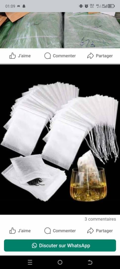 Emballages kraft et infusette