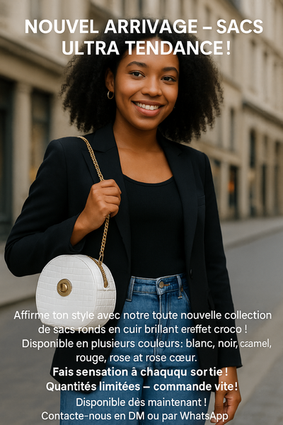 Sac bandoulière croco rond