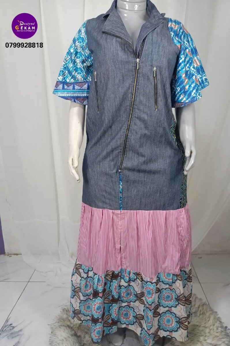 Robe maxi bohème zip avant