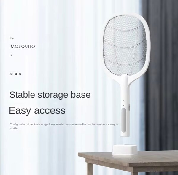 Raquette électrique anti-moustiques double usage