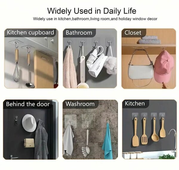 10crochets adhésifs en plastik