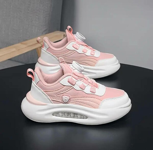 Baskets femme rose à plateforme