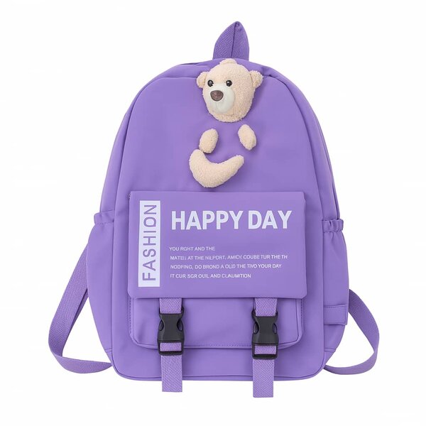 Sac à dos violet peluche