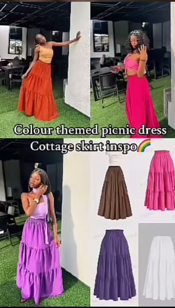 Jupe longue cottage pastel