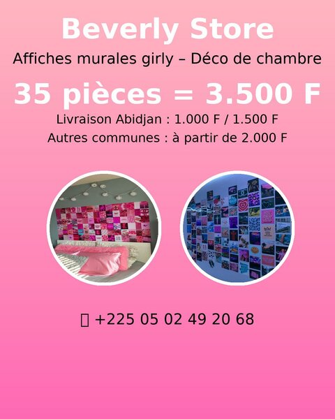 Affiches Murales Rose Girly