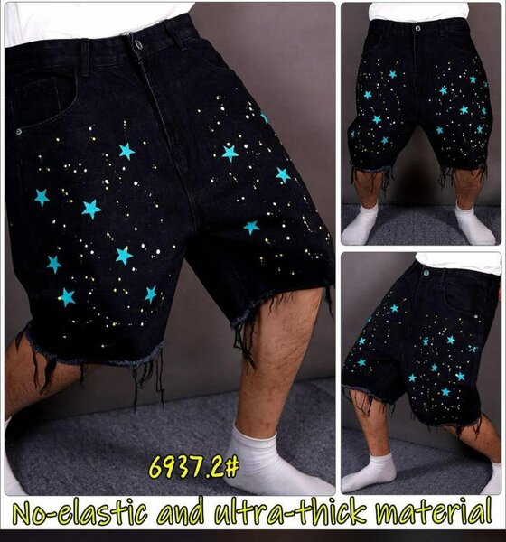 Shorts en denim étoiles homme