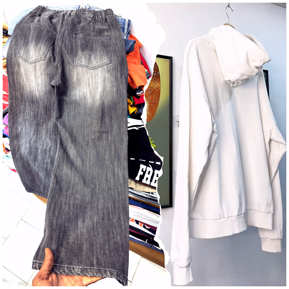 Sweat à Capuche Unisexe et Jeans