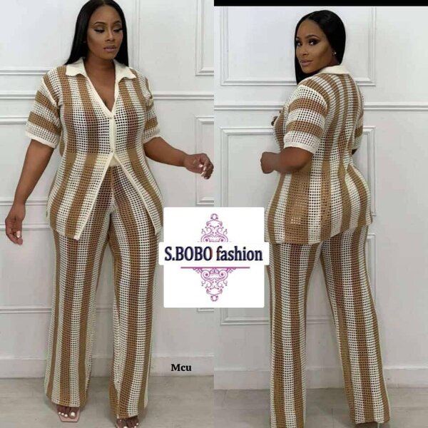 Combinaison Maille à Rayures Femme